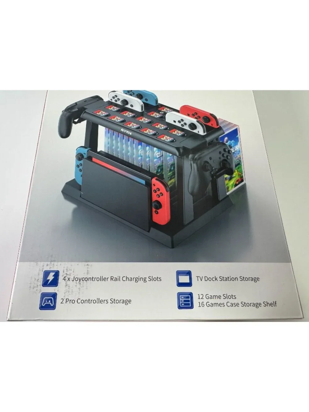 KYTOCK NS Controller Charger & Storage Stand For Original NS & NS OLED With Game